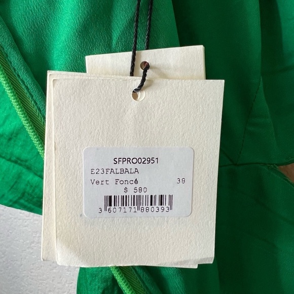 Sandro Falbala Rhinestone Embellished Cutout Midi Dress Emerald  38/M - Picture 7 of 15